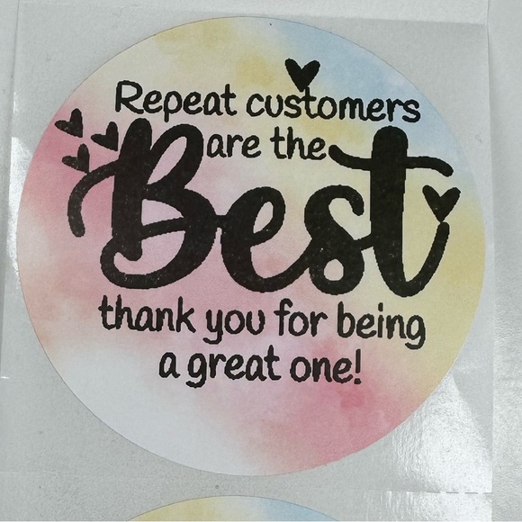 Repeat Customers Arethe Best!" stickers 100pcs| shipping supplies new - Picture 2 of 13